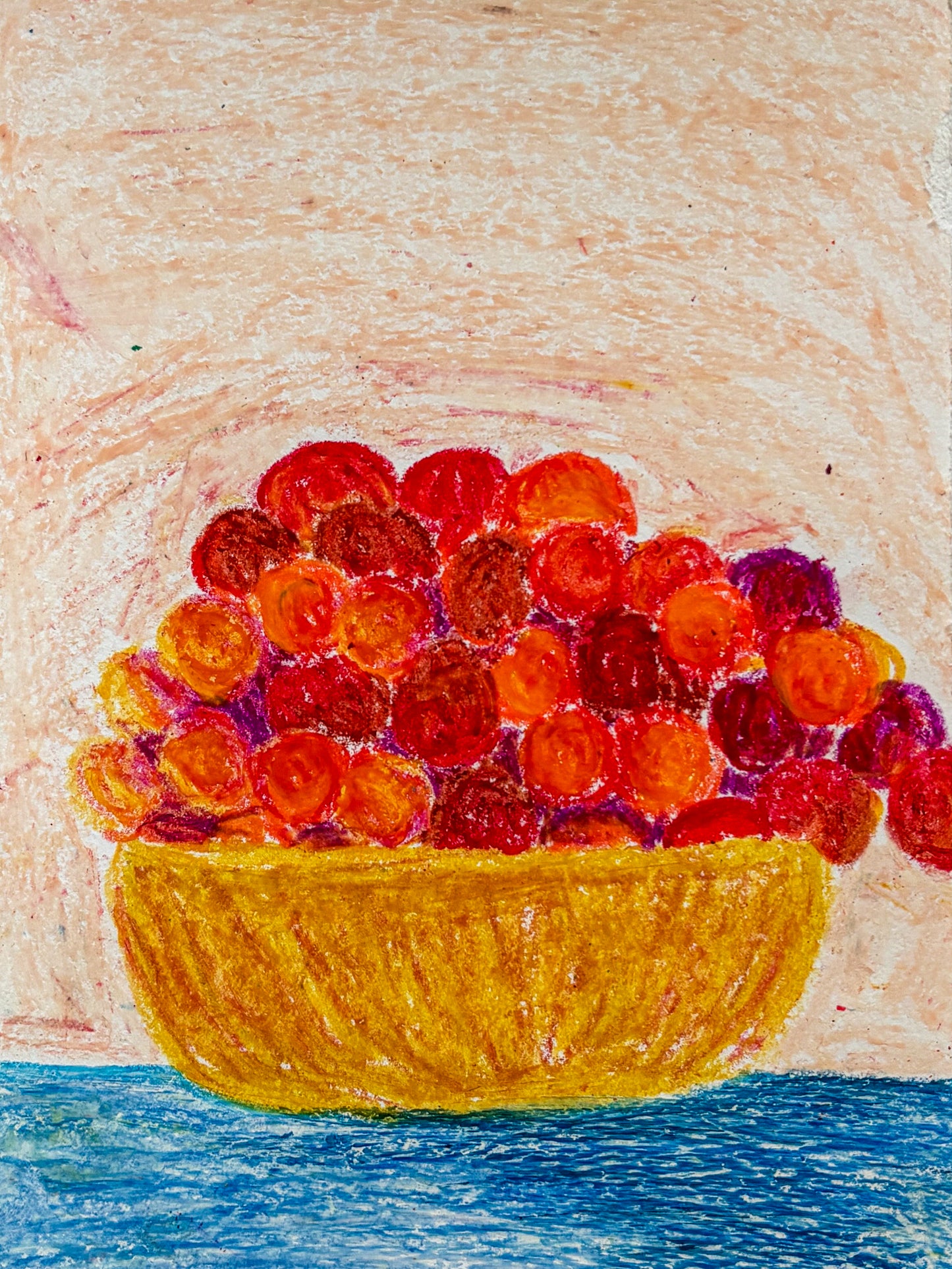 Grapes 2 - oil pastel original - 5.5 x 8.5