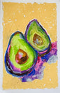 Avocado pair - oil pastel original - 5.5 x 8.5