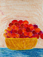 Grapes 2 - oil pastel original  - 5.5 x 8.5