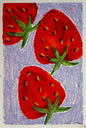 strawberry 3 - oil pastel original - 5.5x8.5
