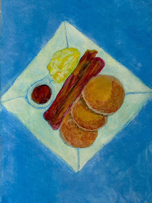 American Breakfast - gouache original - 5.5x8.5