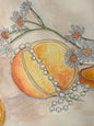 Orange & flowers - watercolor original -  5.5 x 8.5