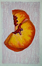 Peach slices-oil pastel original - 5.5x8.5