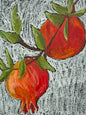 Pomegranate icy - oil pastel original  - 9 x 12